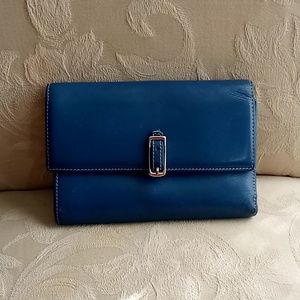 Coach Blue and Green Leather Wallet